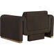 Romer Brushed Gold / Nubuck Cocoa Leather Armchair